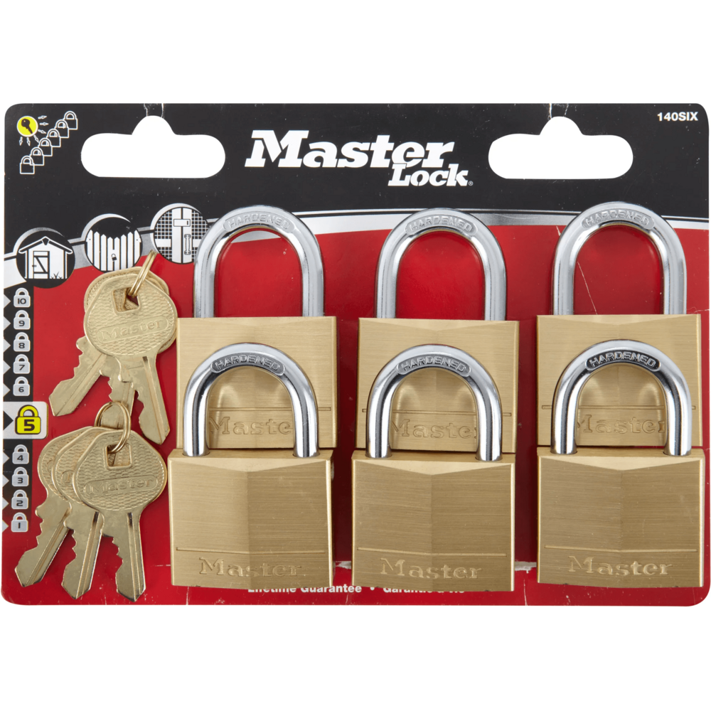 MasterLock 140EURSIX Brass Padlock 6pcs (Key Alike) | Masterlock by KHM Megatools Corp. MasterLock 140EURSIX Brass Padlock 6pcs (Key Alike) | Masterlock by KHM Megatools Corp.